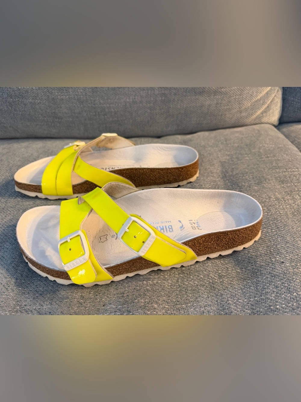 Birkenstock Yao Balance Neon Yellow Sandals Size 38 / 7-7.5
